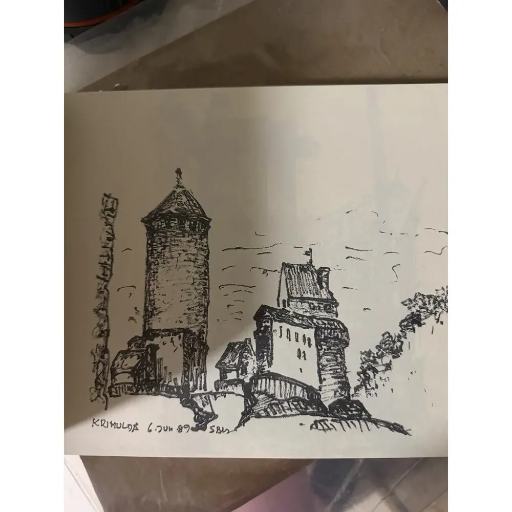 Vnt Sketchbook 80s Architecture Drawings S. Borbals Faux Leather Europe Asia